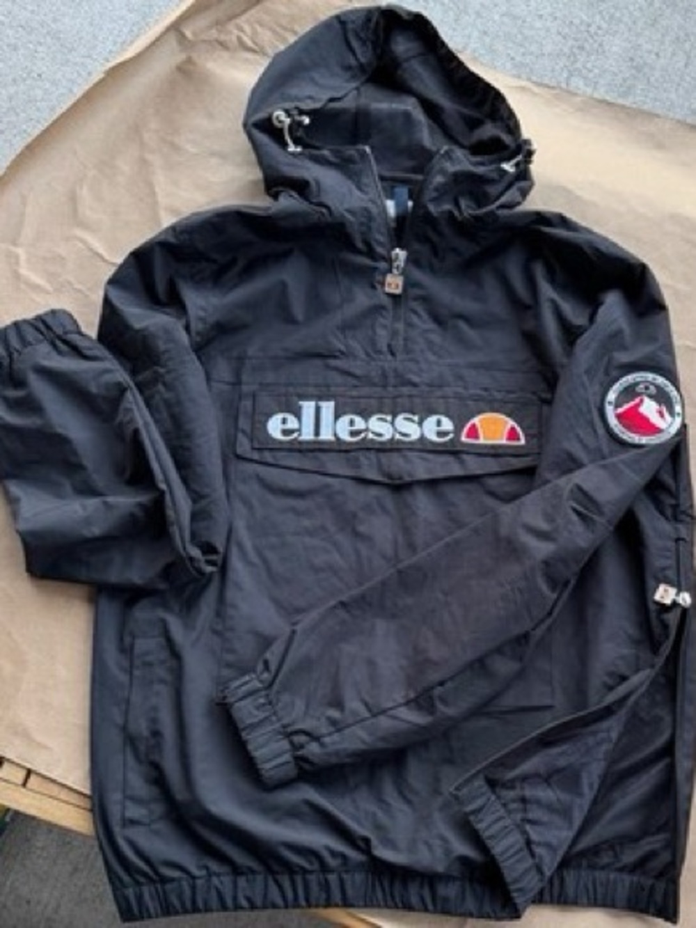 Ellesse Mont 2 Overhead Anorak Jacket Black Men's US S / UK M NWOT